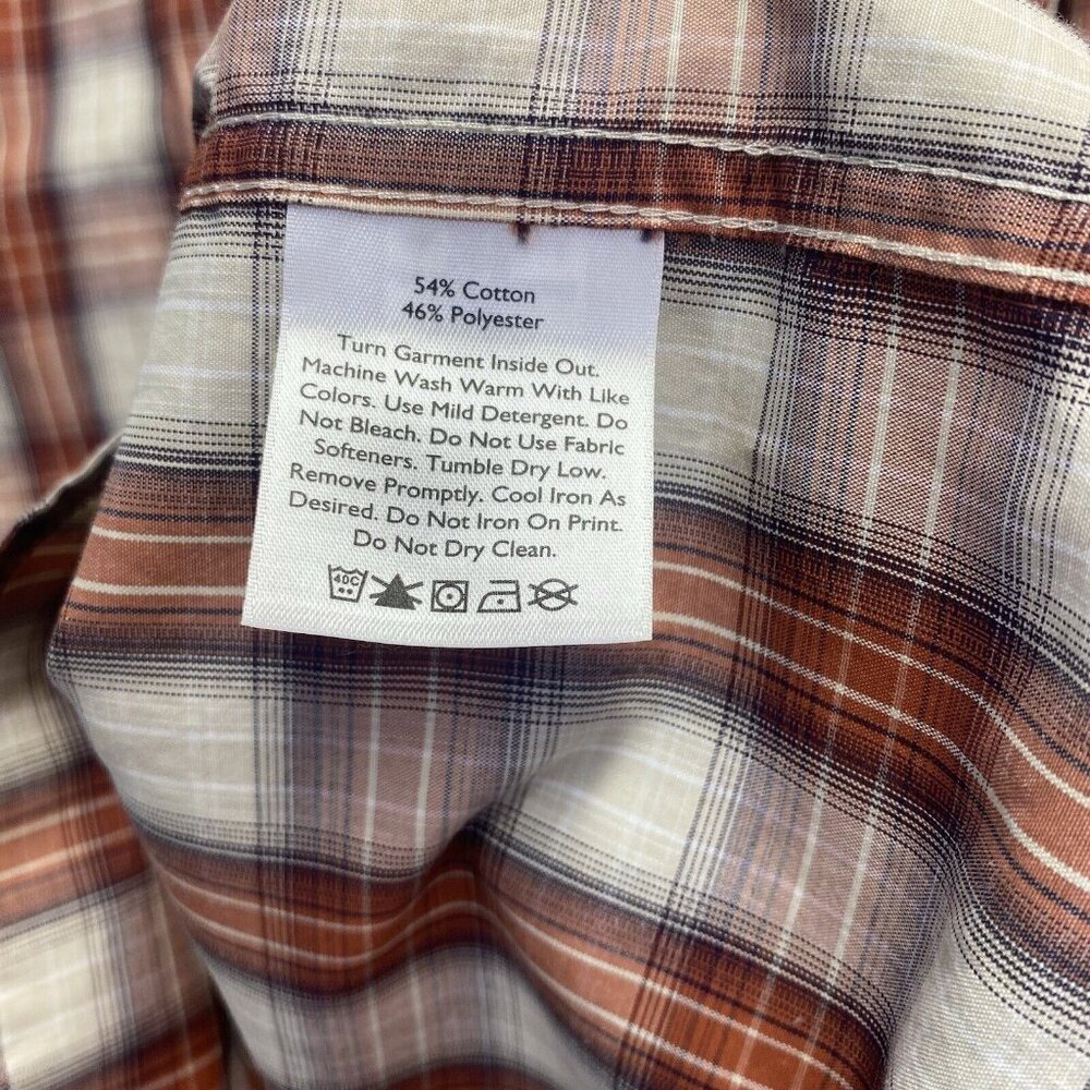 Eddie Bauer Plaid Collared Button-Up Short Sleeve Shirt Men Medium Multicolor - Picture 9 of 16